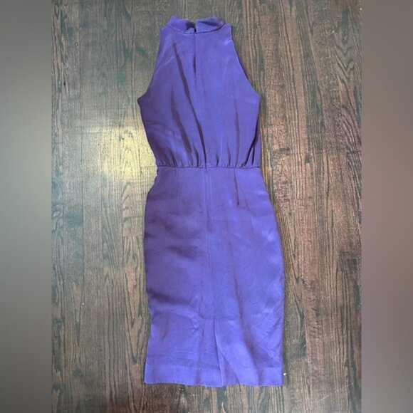 100% Silk Tamara Mellon Midi Dress Size 4 - Picture 11 of 12